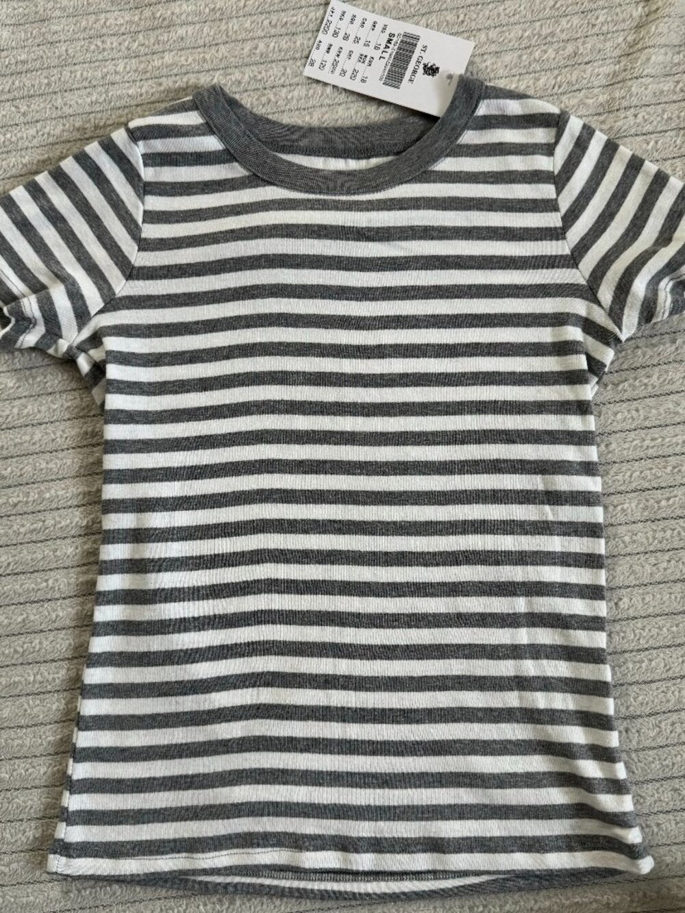 St. George Grey and White Striped T-Shirt New With Tags